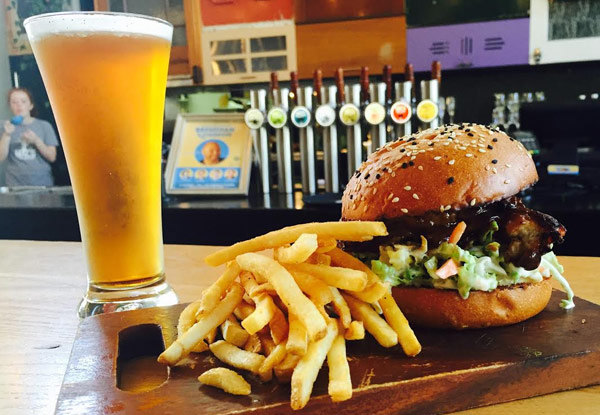 $15 for a Mac's Brew Bar Burger & Beer (value up to $28)