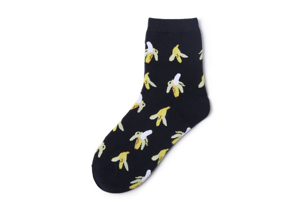 Six-Pairs of Cotton Tropical Fruit Socks
