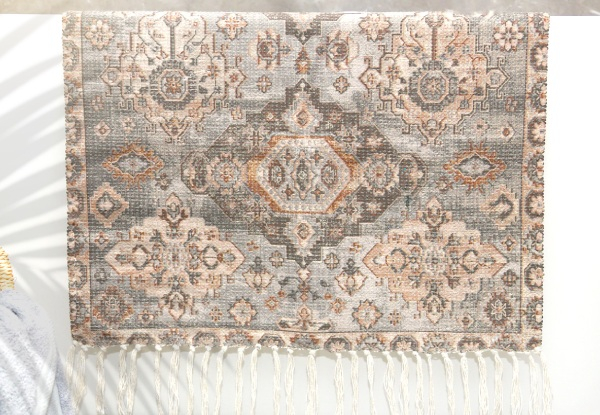 65 x 110cm Renee Taylor Vintage Handwoven Bath Rug  - Four Styles Available