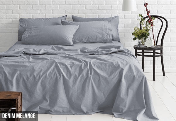 Canningvale Vintage Softwash Sheet Set - Seven Colours & Two Sizes Available incl. Nationwide Delivery