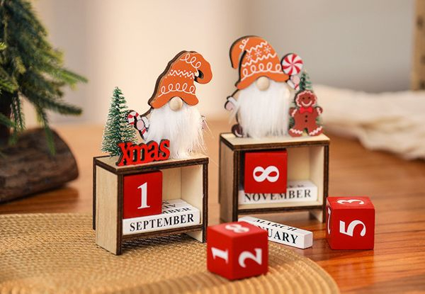 Portable Santa Design Christmas Calendar Ornament - Available in Two Styles & Options for Two-Pack