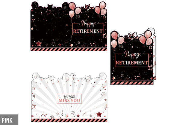 Large Happy Retirement Celebration Card - Option for Two-Pack & Two Colours Available