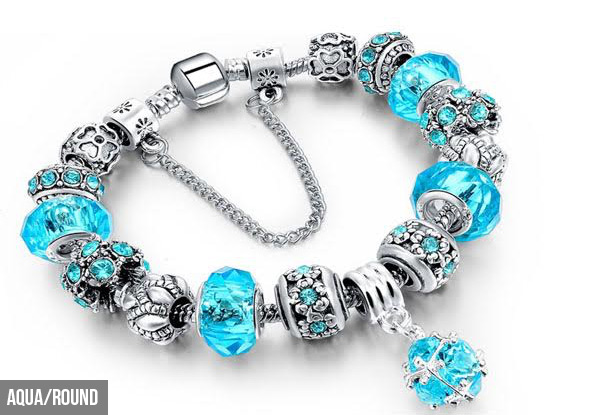 Crystal Charm Bracelet - Eight Styles Available with Free Delivery