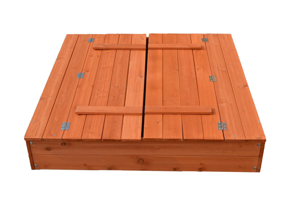 Wooden Sandpit with Bench Seats