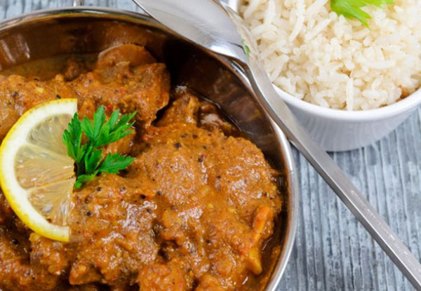 $10 for Any Curry, Plain Naan, Rice & Poppadoms  – Valid for Takeaway – Hamilton East Location (value up to $22)