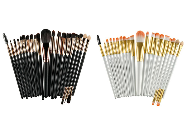 20-Piece Professional Make-Up Brush Set  - Two Colours Available with Free Metro Delivery