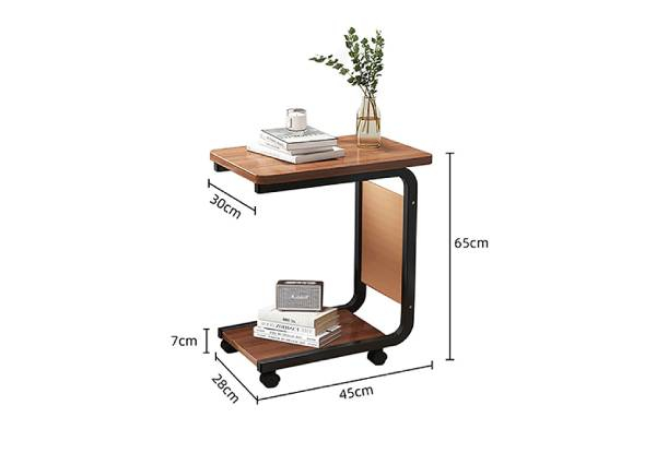 Side Coffee Table with Wheels