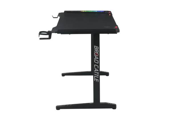 Gaming Desk with LED Light & Phone Stand