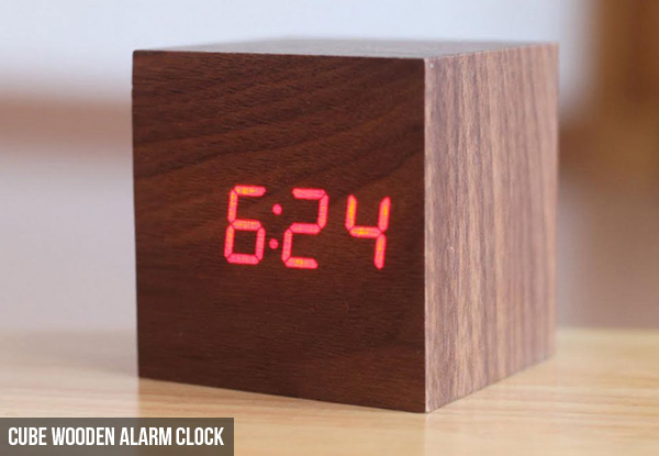 Wooden Digital LED Alarm Clock