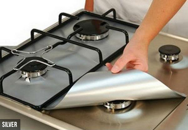 Four-Pack of Reusable Non Stick Gas Hob Protectors incl. Free Metro Delivery - Option for Eight-Pack Available