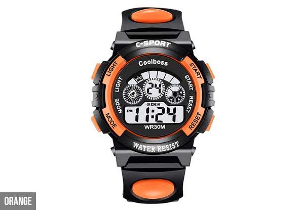 30-Metre Water-Resistant Children's Sport Watch - Two Sizes & Five Colours