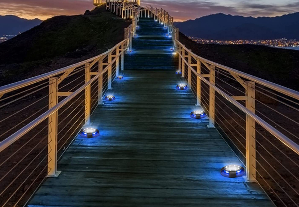Four-Pack Solar Ground Disk Light
