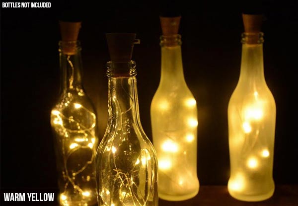 Four-Pack of LED Wine Bottle Cork Lights - Five Colours & Option for Eight-Pack Available