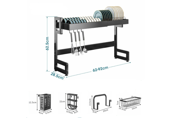 Over Sink Dish Drying Rack - Option for Two-Tier