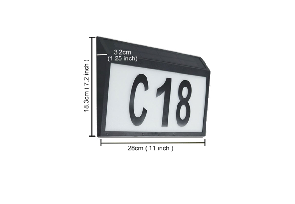 Outdoor Solar LED House Number with Large Display Light