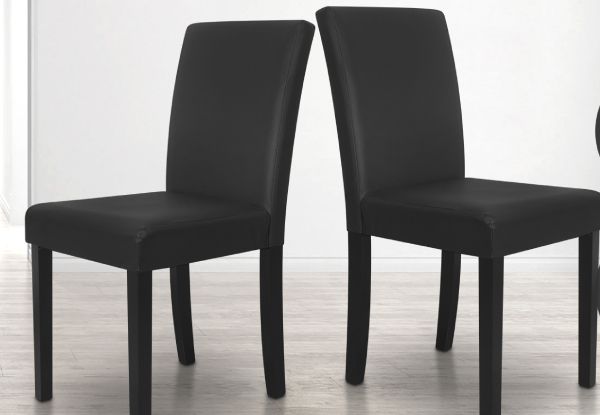 Two Black Low Back Dining Chairs