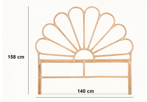 Rattan Petal Design Queen Headboard