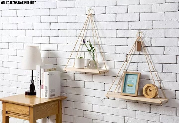 Hanging Rope Wall Shelf - Option for Two with Free Delivery