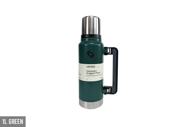 Versa Insulated Rugged Flask - Available in Two Sizes & Four Colours