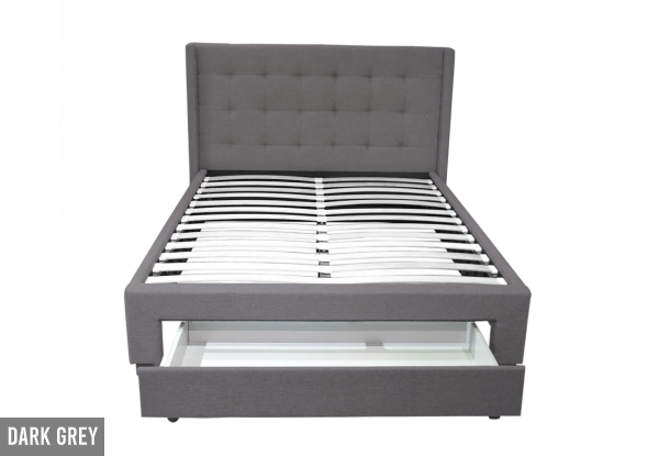 Cleaon Queen Bed Frame with Storage Drawer - Two Options Available