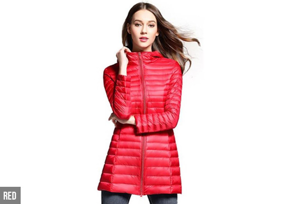 Women's Hooded Puffer Jacket - Five Colours & Sizes Available