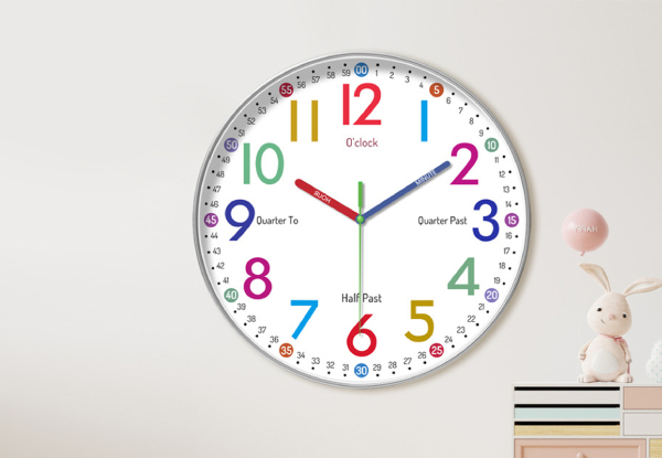 Multicoloured Learning Clock for Kids - Available in Two Styles