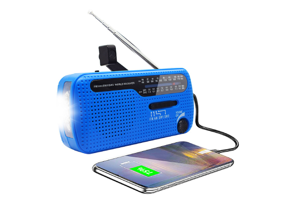 1200mAh Solar-Powered Emergency Hand Crank Radio