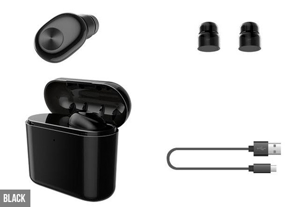 Wireless Bluetooth Headphone Earbud with Microphone - Available in Black or White