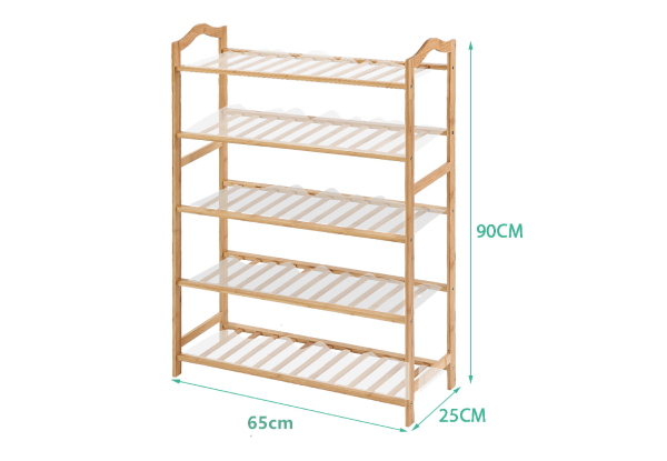 Levede Five-Tier Bamboo Shoe Organiser - Two Sizes Available