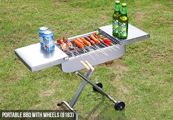 From $18 for a Portable Stainless Steel Charcoal BBQ Grill – Three Options Available
