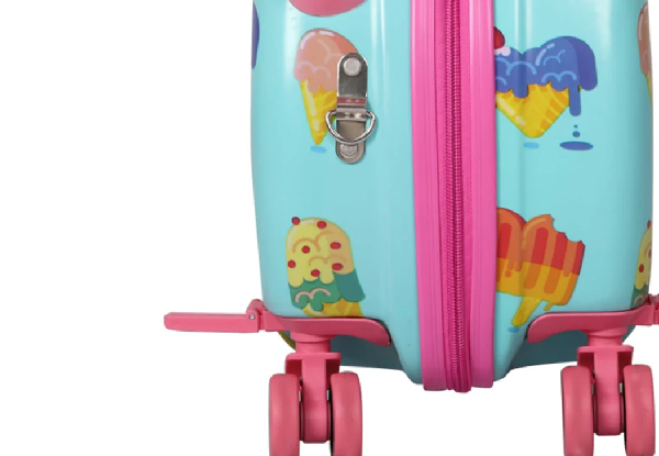 Kids Ride-On Ice Cream Travel Luggage Suitcase