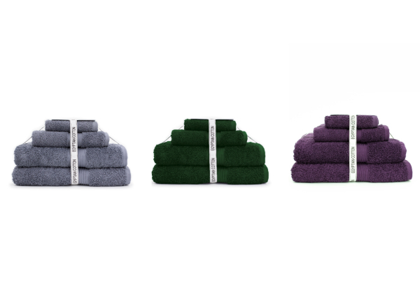 Canningvale Egyptian Royale Four-Piece Bath Towel Set - Three Colours with Free Delivery