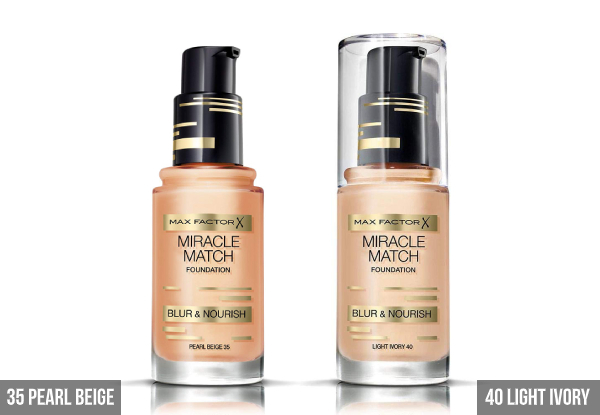 Max Factor Miracle Match Blur & Nourish Foundation - 11 Colours Available
