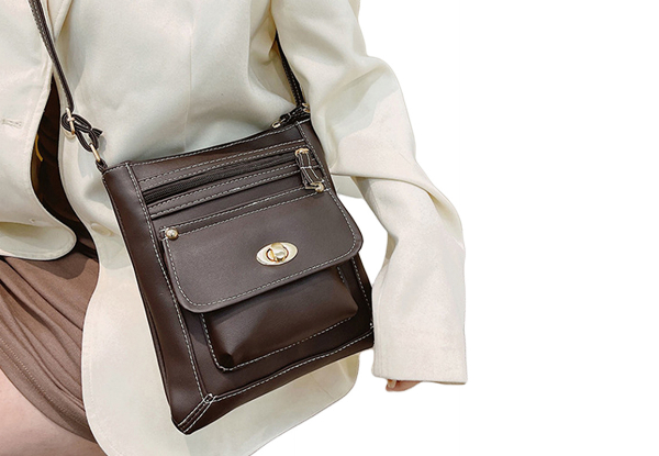 Womens Vintage PU Leather Shoulder Bag - Available in Four Colours & Option for Two