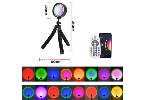 RGB Colour Sunset Projector Lamp with APP Control - Option for Two-Pack