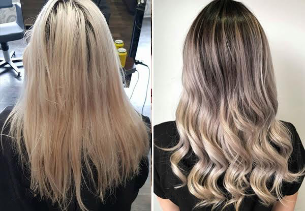 Balayage, Ombre, Dip-Dye or Root Melt Hair Package incl. Colour, Style Cut, Shampoo, OLAPLEX Treatment, Head Massage & Blow Wave Finish - 28 Locations Available