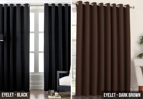 Blackout Eyelet or Pinch Pleat Ready Made Curtains - Three Sizes & Six Colours Available