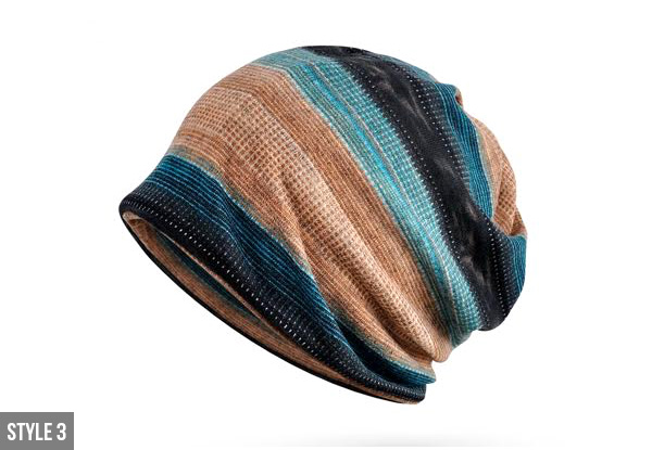 Fleece Line Striped Beanie - Four Styles Available with Free Metro or PO Box Delivery