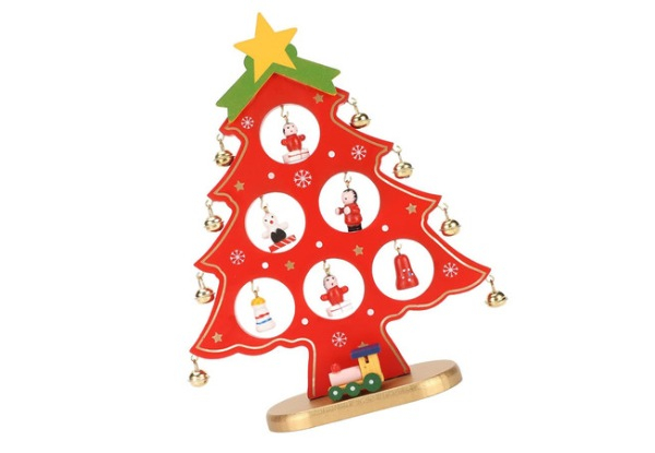 Mini Wooden Tabletop Christmas Tree Decor - Three Colours Available