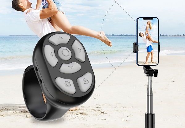 Two-in-One Bluetooth Remote Control Page Turner Ring - Available in Two Colours & Option for Two-Pack