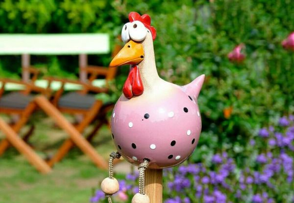 Resin Chicken Garden Sculpture - Three Colours Available