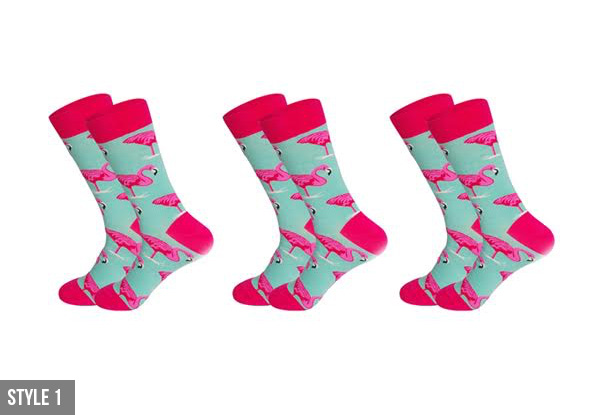 Three Pairs of Flamingo Socks - Two Styles Available