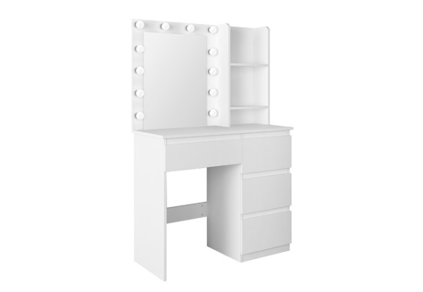 Maxkon Four-Drawer Dressing Table with 12 LED