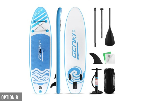 Two-in-One SUP Inflatable Stand Up Paddleboard - Option for Paddleboard with Hand Pump, Backpack & Repair Kit