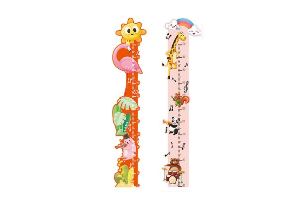 Cartoon Height Growth Chart - Option for Two or Four-Pack