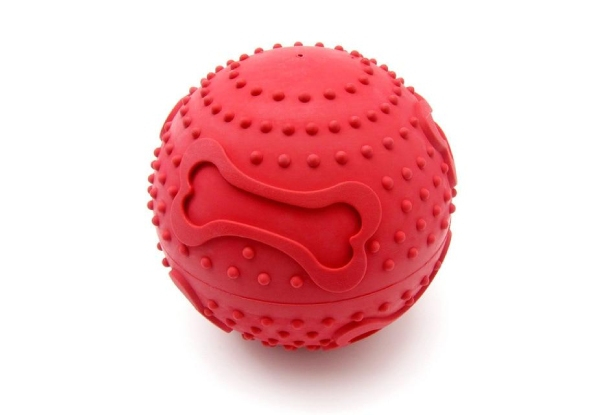 Red Treat Hider Ultra Durable Ball for Dogs - Two Sizes Available