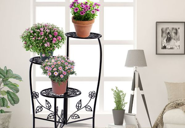 Levede Metal Plant Stand Rack - Available in Two Colours, Two Styles & Option for Two-Pack