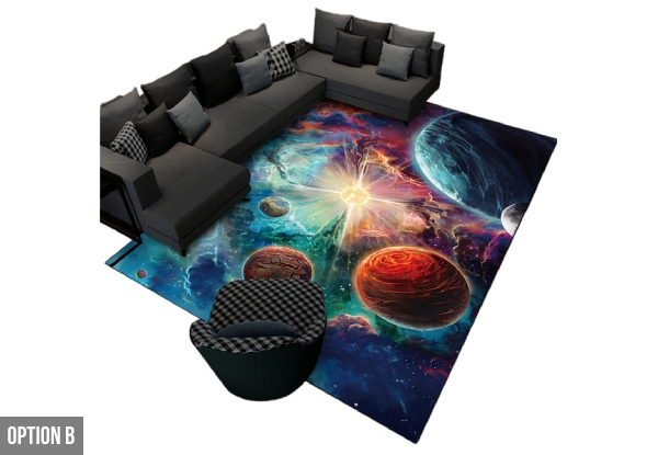 Space Themed Printed Rug - Four Styles & Four Sizes Available
