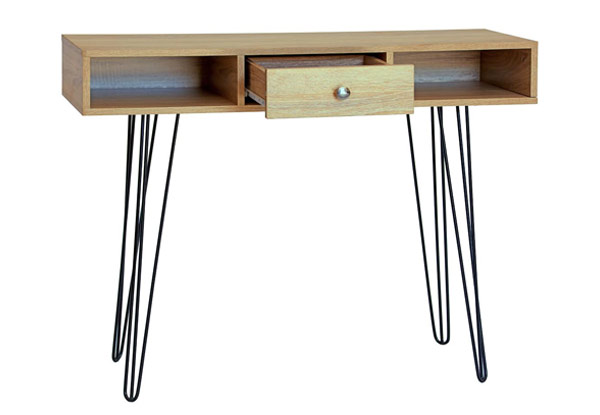 Single Drawer Wooden Desk Table with Hairpin Legs