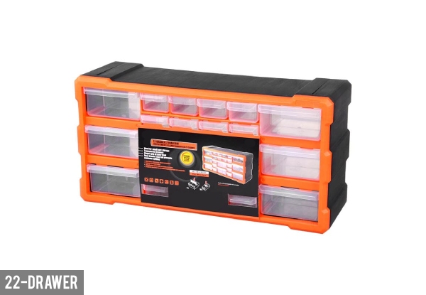 12-Drawer Plastic Organiser Storage Box - Option for 22-Drawer